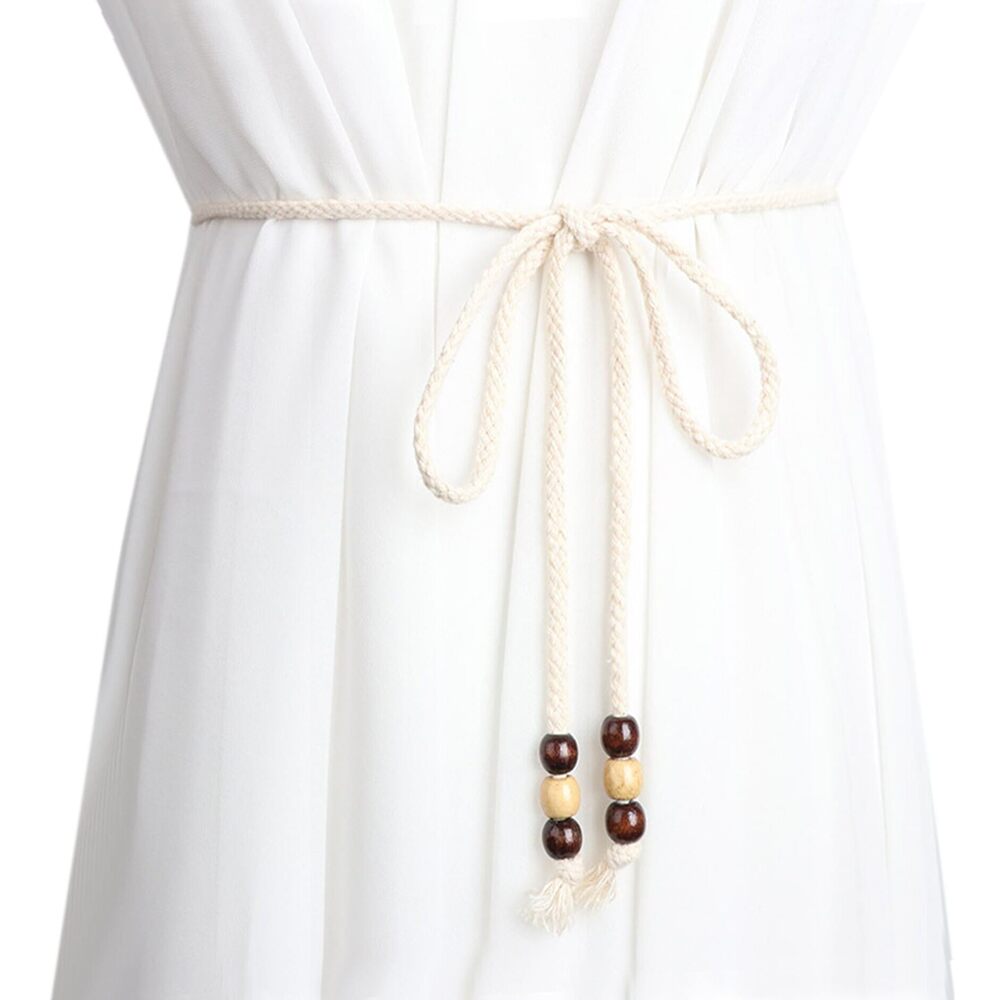 7878 Women Girls Boho Weave Cotton Braided Waist Tie Belt Wrap Cloth Belts